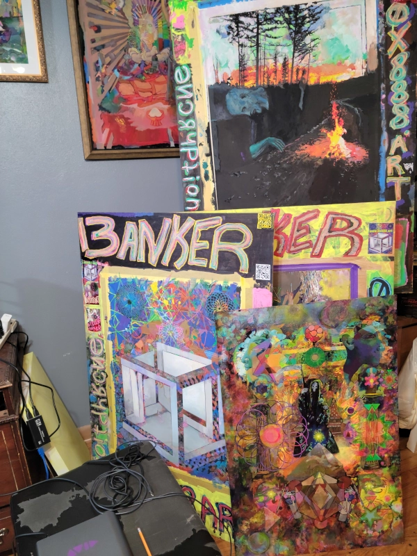 Boxed In — Gouache on 140 lb cold press paper painting by Ben Banker, Box series