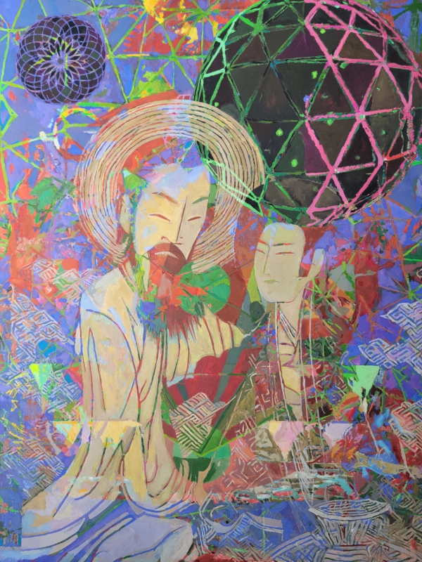 Man and Woman — Gouache on 140 lb cold press paper painting by Ben Banker, Woman series