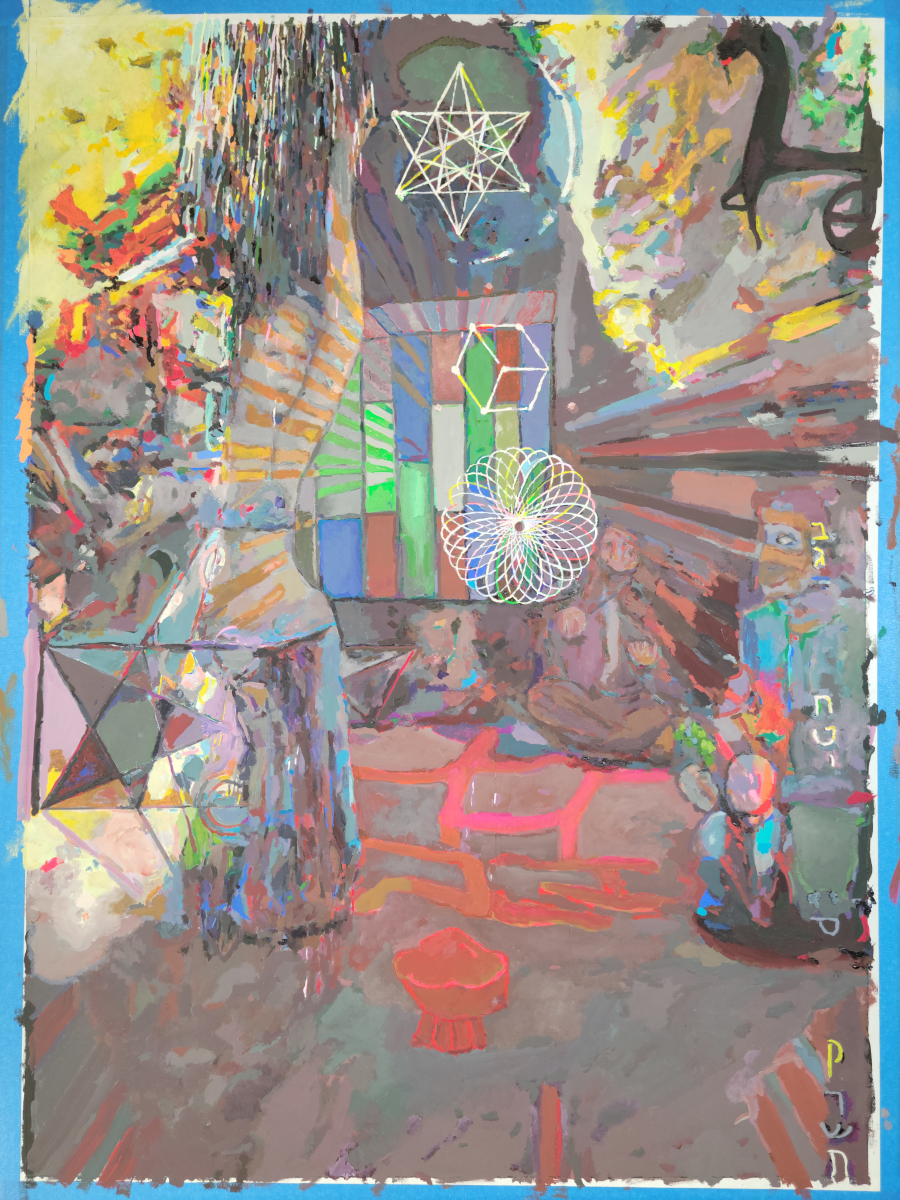 Dance 2 — Gouache on 140 lb cold press paper painting by Ben Banker, Dance series