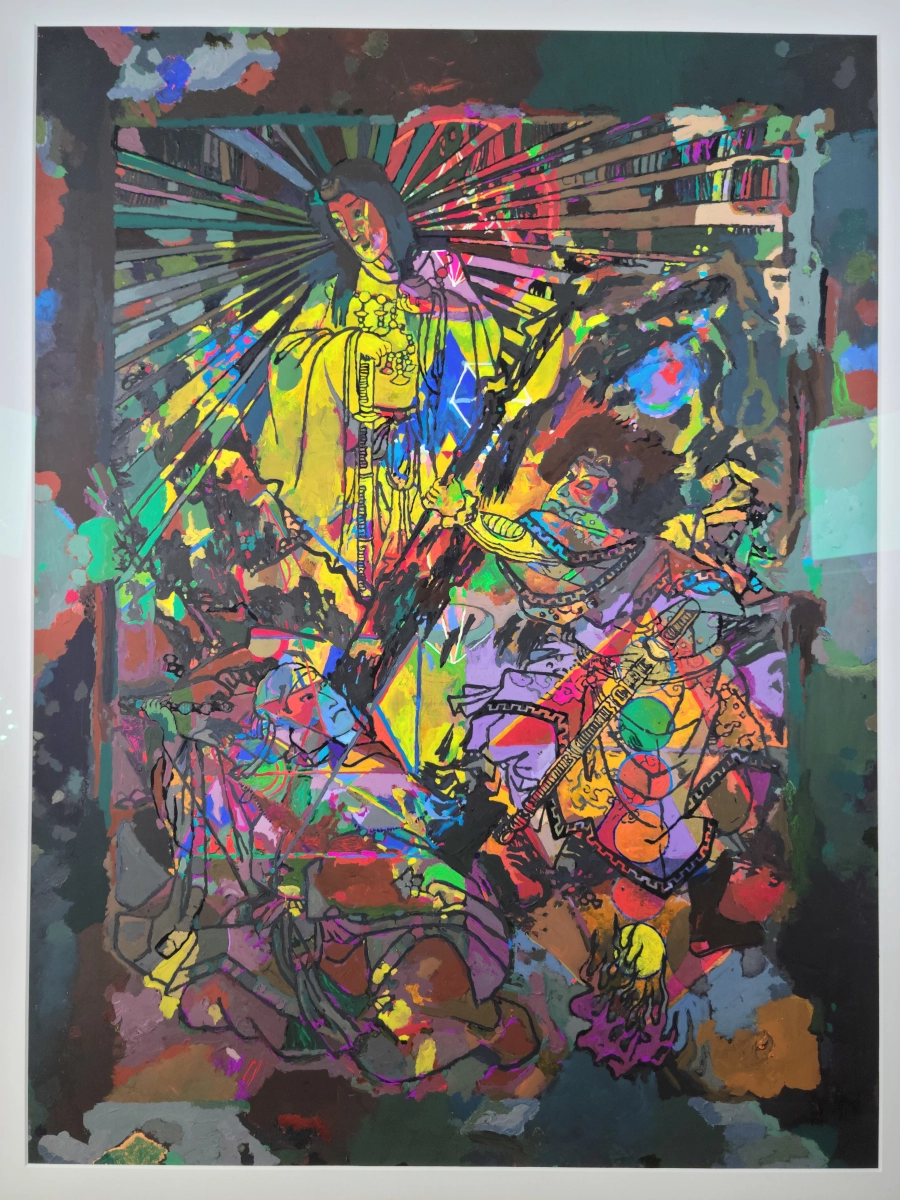 Shadowed Elegance: Dark Ninja — Gouache on 140 lb cold press paper painting by Ben Banker, Dark series