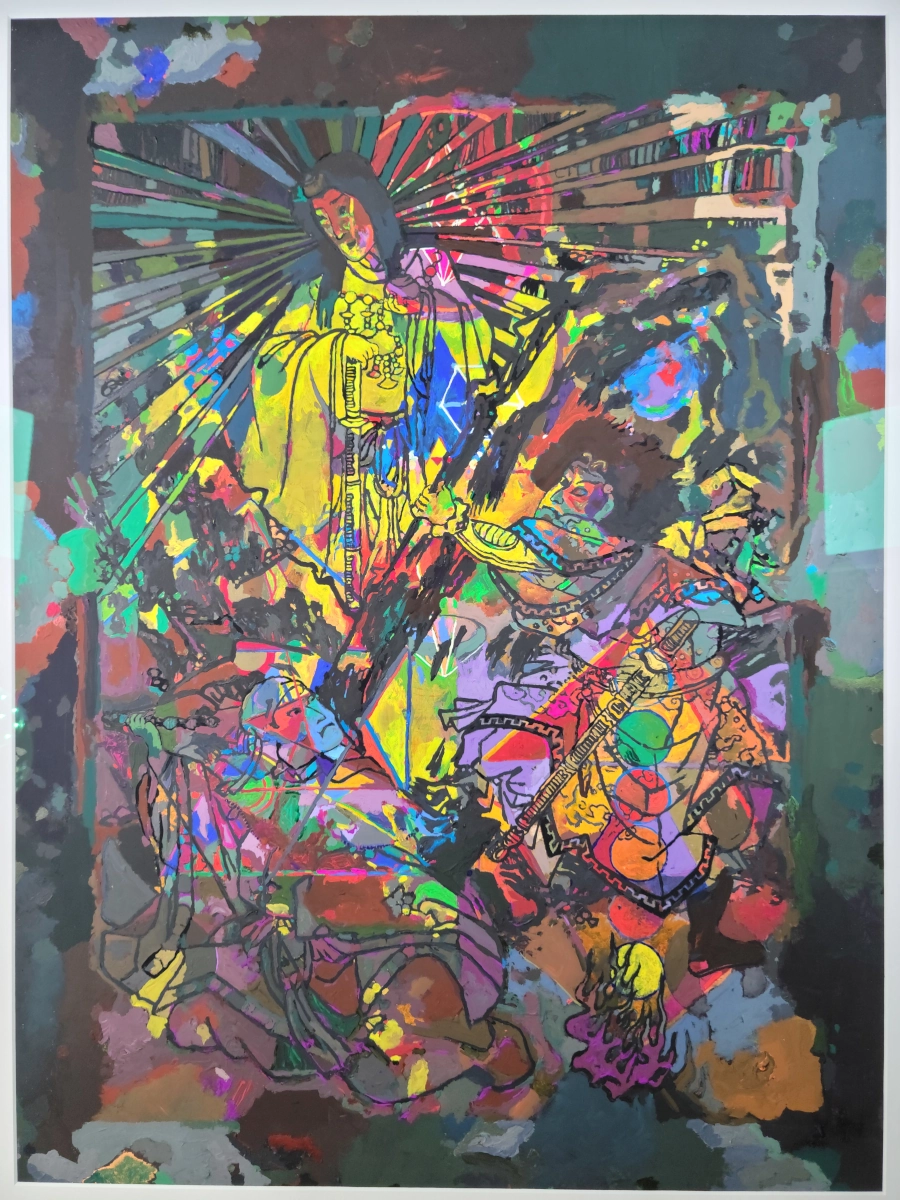 Shadowed Elegance: Dark Ninja — Gouache on 140 lb cold press paper painting by Ben Banker, Dark series