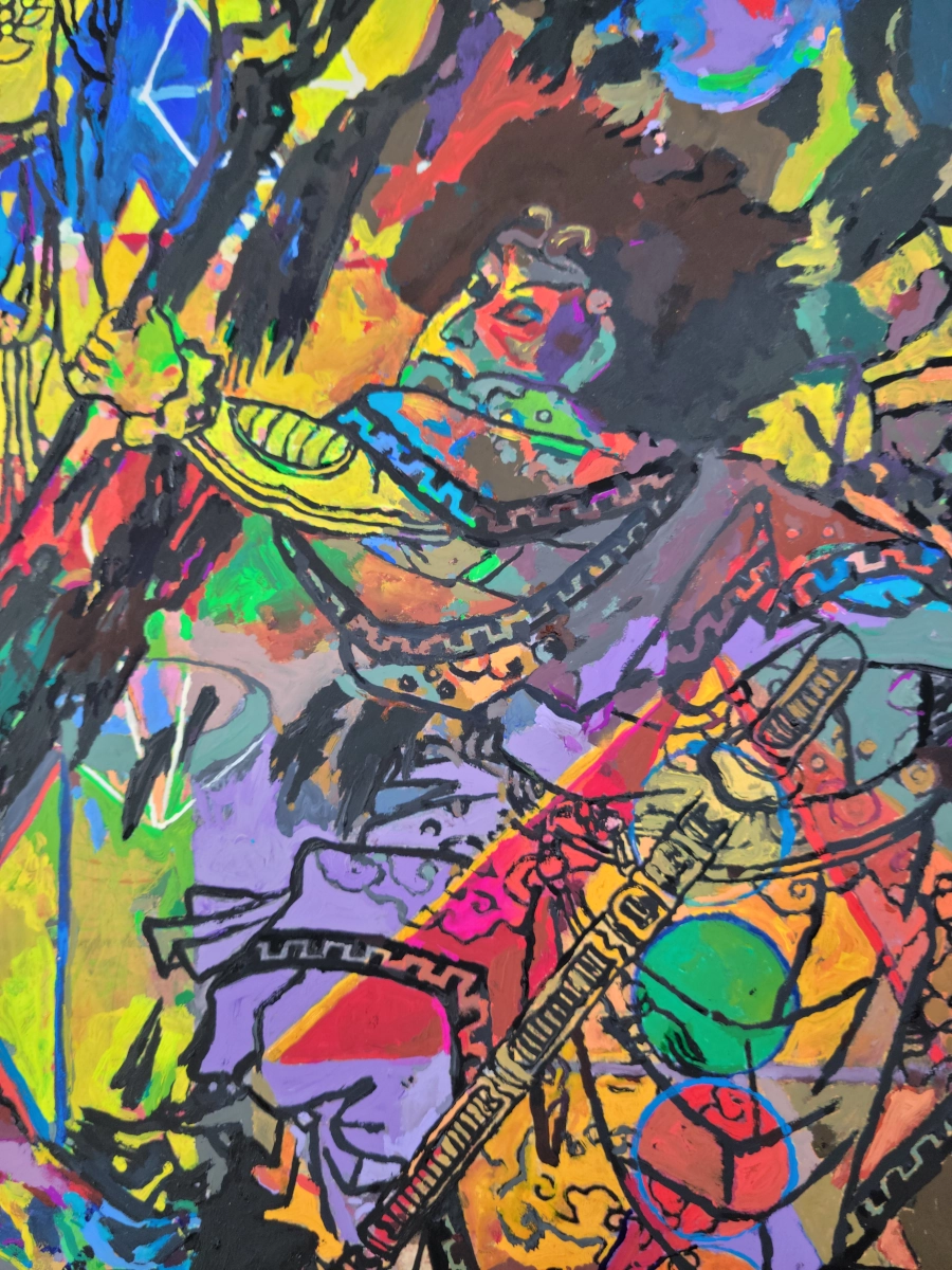 Shadowed Elegance: Dark Ninja — Gouache on 140 lb cold press paper painting by Ben Banker, Dark series