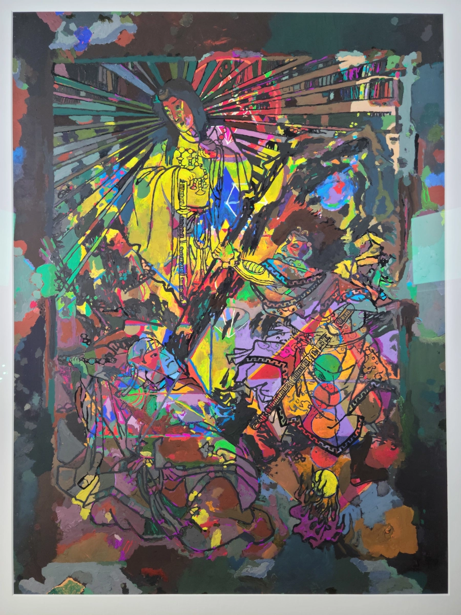 Shadowed Elegance: Dark Ninja — Gouache on 140 lb cold press paper painting by Ben Banker, Dark series