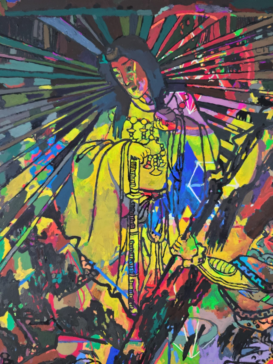 Shadowed Elegance: Dark Ninja — Gouache on 140 lb cold press paper painting by Ben Banker, Dark series