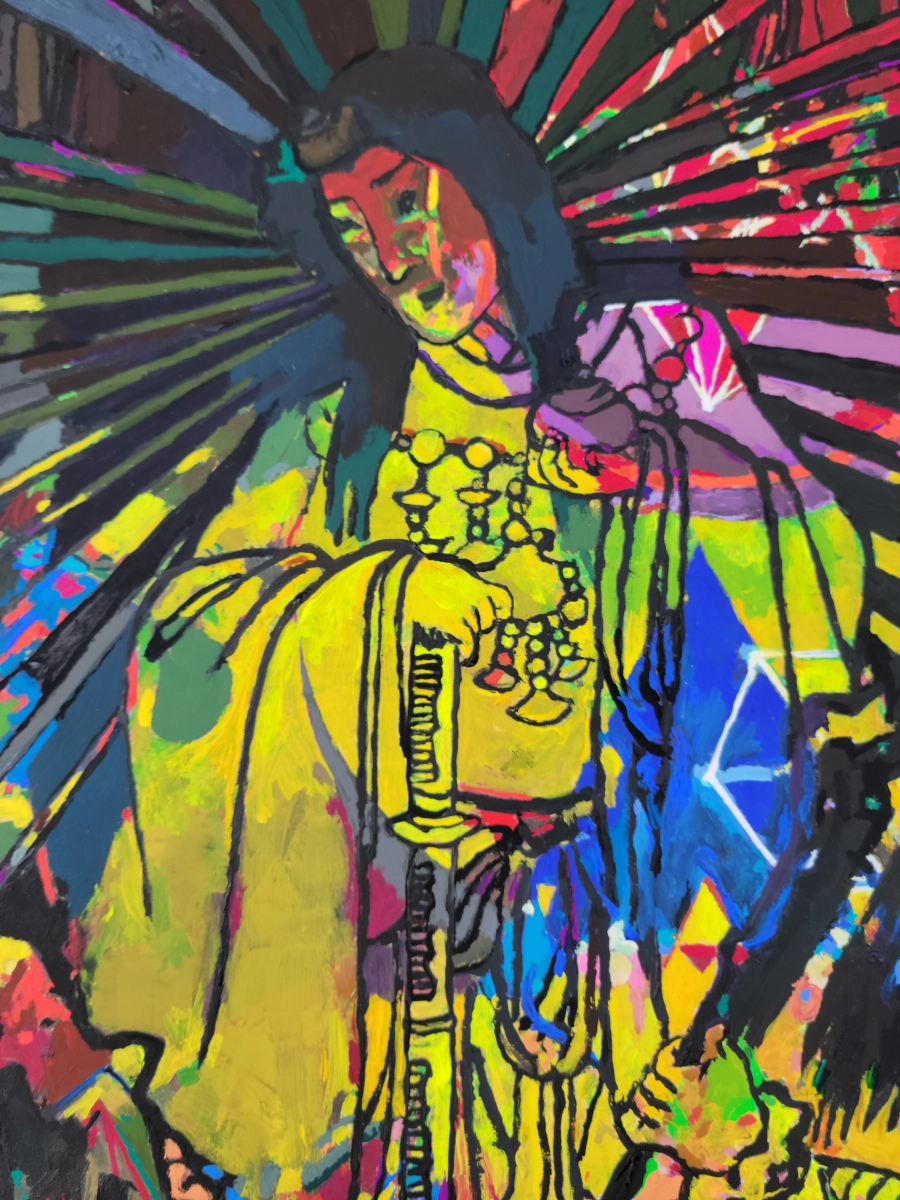 Shadowed Elegance: Dark Ninja — Gouache on 140 lb cold press paper painting by Ben Banker, Dark series