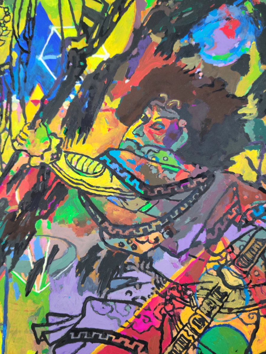 Shadowed Elegance: Dark Ninja — Gouache on 140 lb cold press paper painting by Ben Banker, Dark series