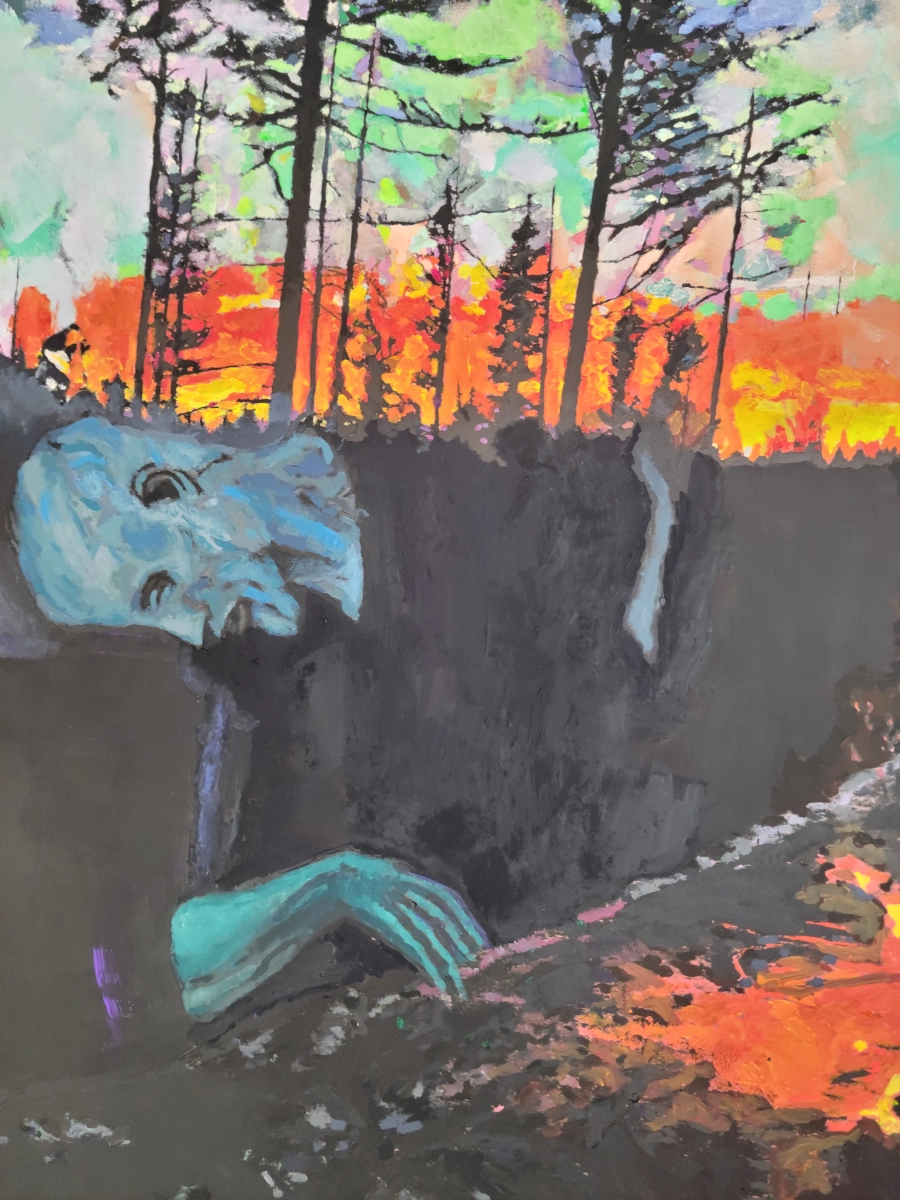 Montana Picasso Two — Gouache on 140 lb cold press paper painting by Ben Banker, Montana series