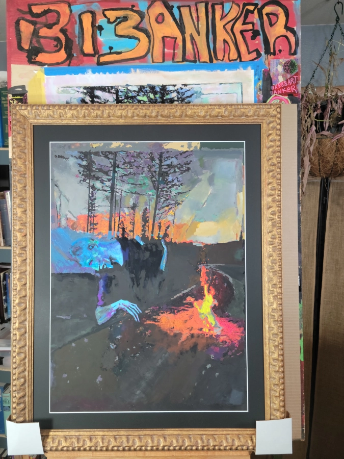 Montana Picasso — Gouache on 140 lb cold press paper (22" × 30") painting by Ben Banker, Montana series