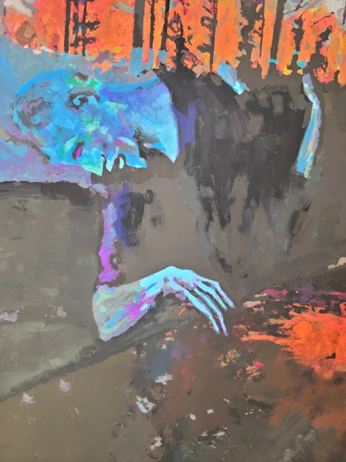 Montana Picasso — Gouache on 140 lb cold press paper (22" × 30") painting by Ben Banker, Montana series