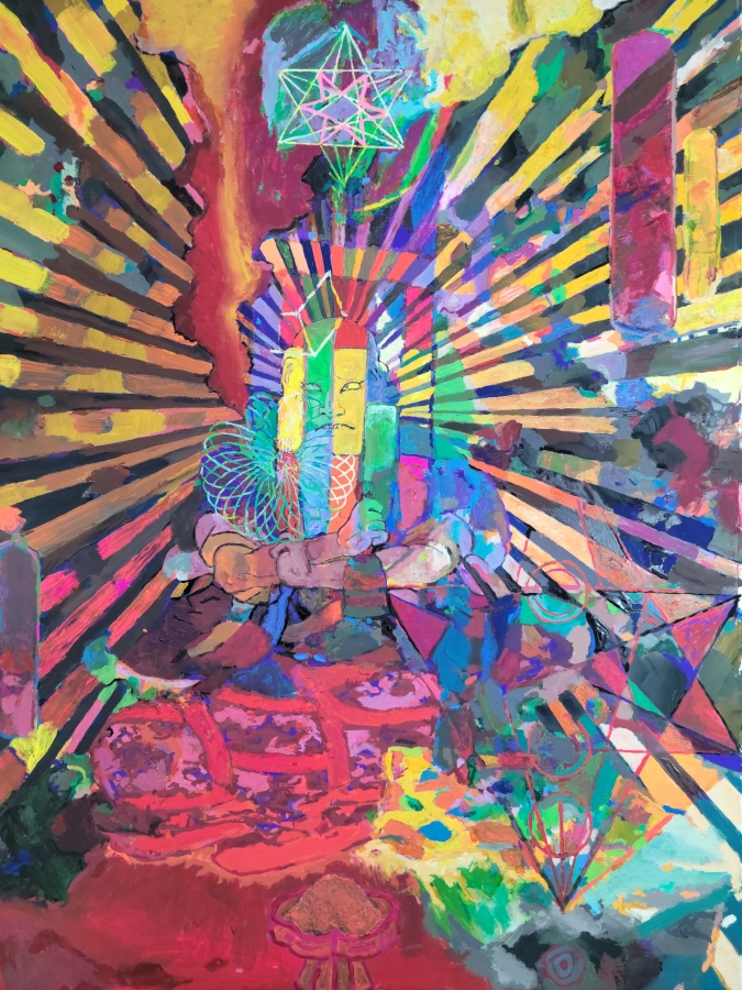 Smoke Three — Gouache on 140 lb cold press paper painting by Ben Banker, Smoke series