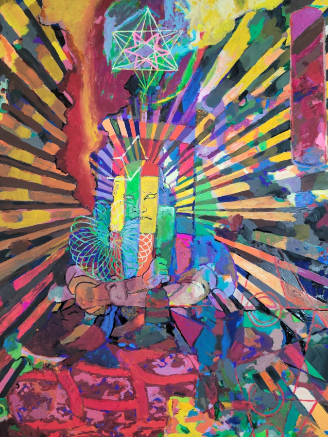 Smoke Three — Gouache on 140 lb cold press paper painting by Ben Banker, Smoke series