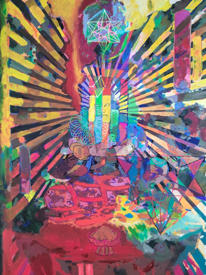 Smoke Three — Gouache on 140 lb cold press paper painting by Ben Banker, Smoke series