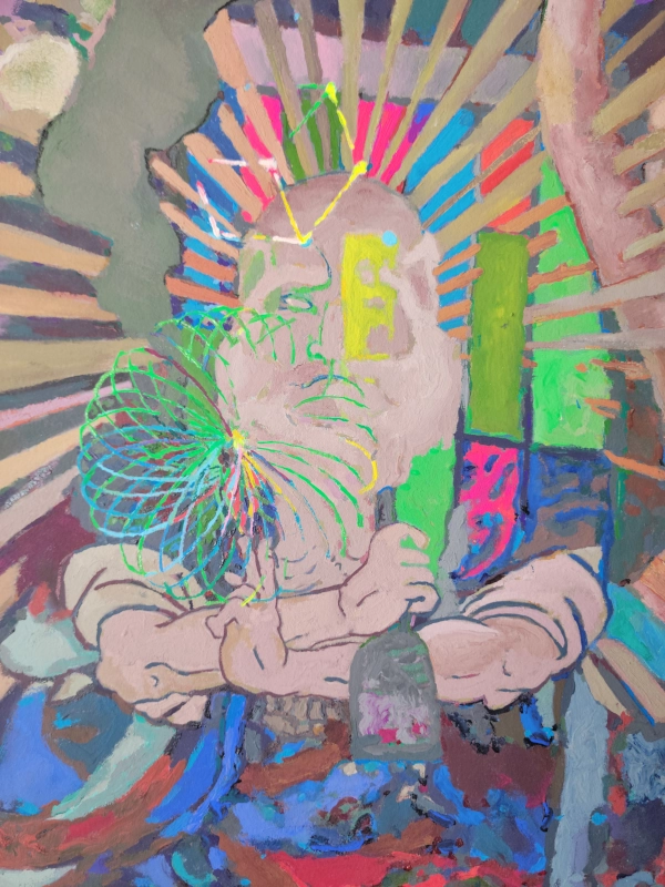 Smoke Two — Gouache on 140 lb cold press paper painting by Ben Banker, Smoke series