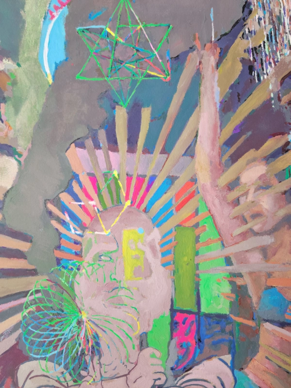 Smoke Two — Gouache on 140 lb cold press paper painting by Ben Banker, Smoke series