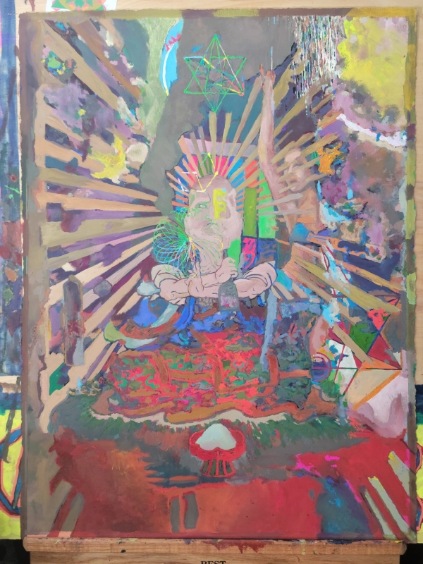 Smoke Two — Gouache on 140 lb cold press paper painting by Ben Banker, Smoke series