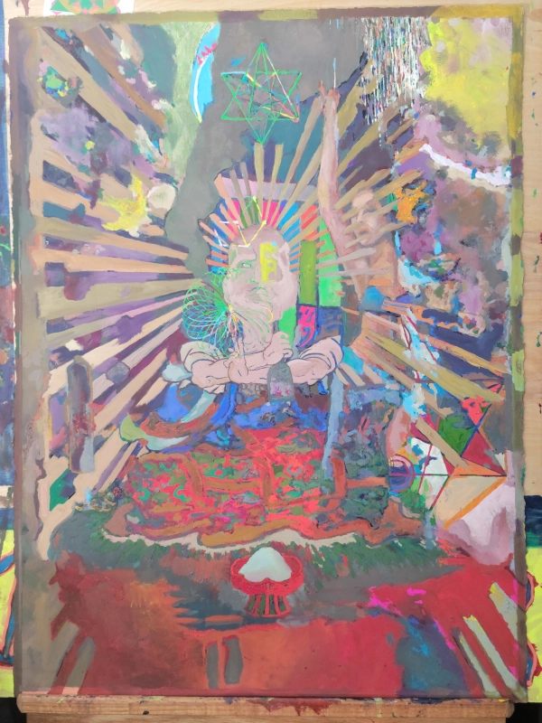 Smoke Two — Gouache on 140 lb cold press paper painting by Ben Banker, Smoke series