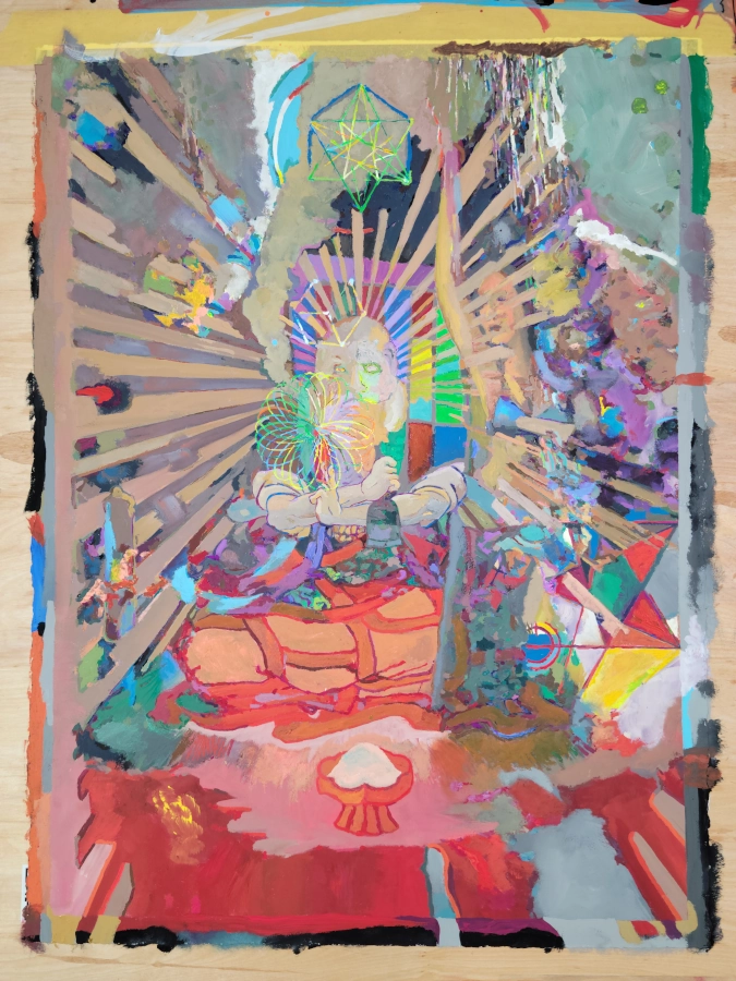 Smoke — Gouache on 140 lb cold press paper painting by Ben Banker, Smoke series