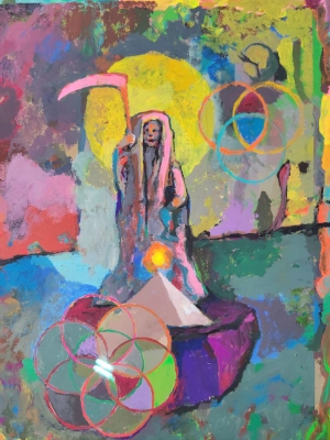 Chronicles of Chroma: Paint — Gouache (framed) painting by Ben Banker, Chroma series