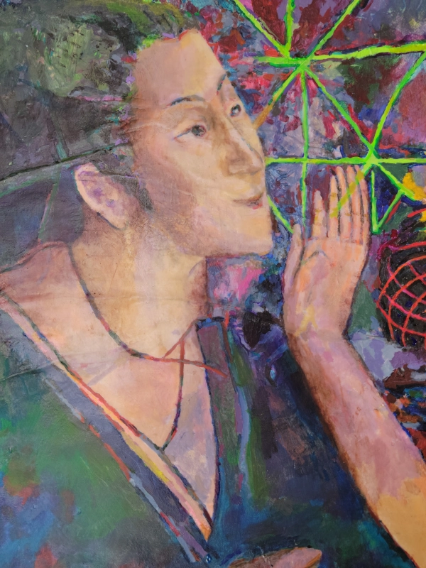 Woman 3 — Acrylic on primed canvas board painting by Ben Banker, Woman series