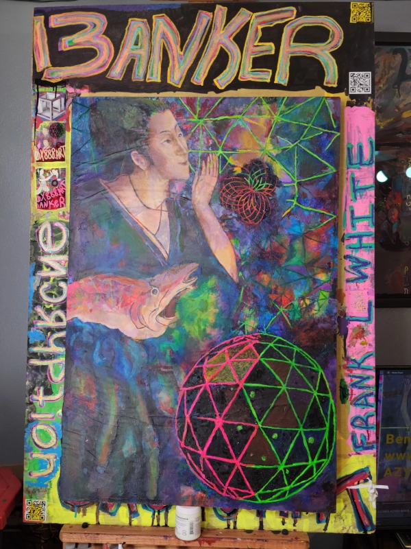 Woman 3 — Acrylic on primed canvas board painting by Ben Banker, Woman series