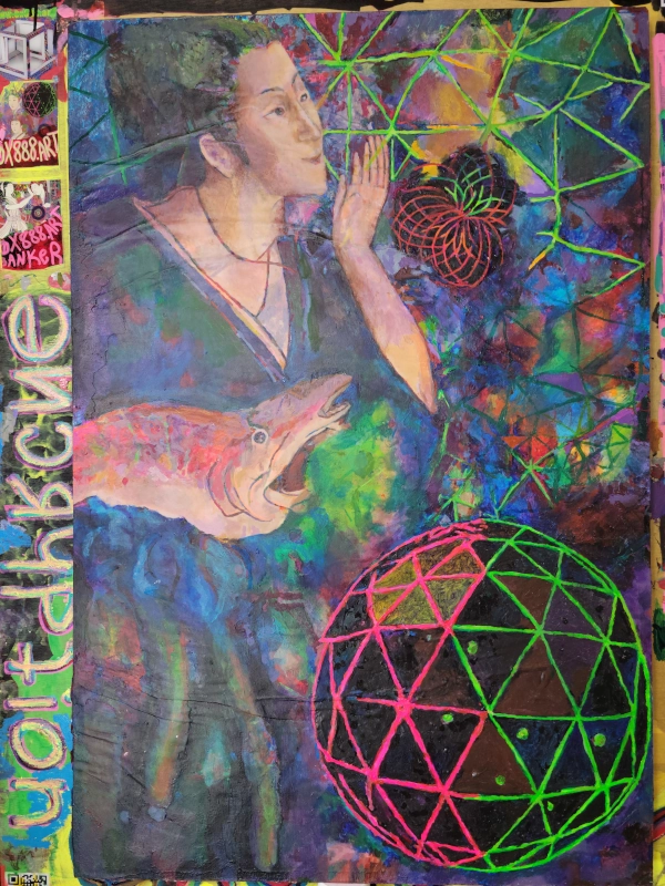 Woman 3 — Acrylic on primed canvas board painting by Ben Banker, Woman series